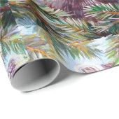 Raccoon und Pine Tree Weihnachtswrapping Papier Geschenkpapier (Rolleneckpunkt)