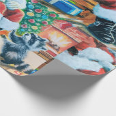 Raccoon und Weihnachtsverpackungspapier Geschenkpapier (Ecke)