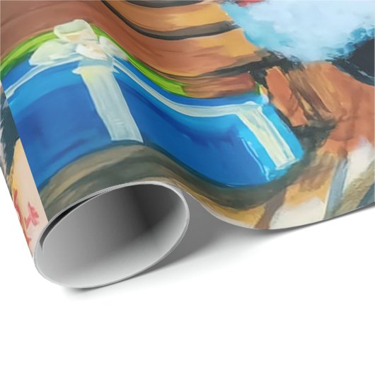 Raccoon und Weihnachtsverpackungspapier Geschenkpapier (Rolleneckpunkt)