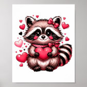 Raccoon Valentine Hearts  Poster (Vorne)
