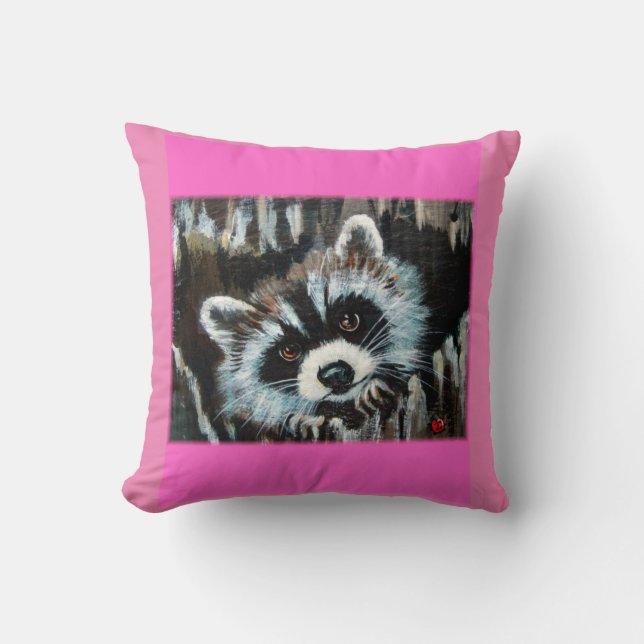 Raccoon Valentine Pillow Kissen (Vorderseite)
