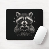 Raccoon Valentines Day Funny Feral Raccoon Love He Mousepad (Mit Mouse)