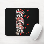 Raccoon Valentines Day Funny Feral Raccoon Love He Mousepad (Mit Mouse)