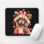 Raccoon Valentines Day Funny Feral Raccoon Love He Mousepad (Mit Mouse)