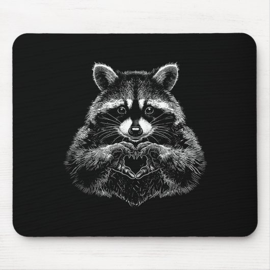 Raccoon Valentines Day Funny Feral Raccoon Love He Mousepad (Vorne)