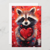 Raccoon-Valentinstag Feiertagskarte (Vorne/Hinten)