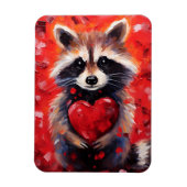 Raccoon-Valentinstag Magnet (Vertikal)