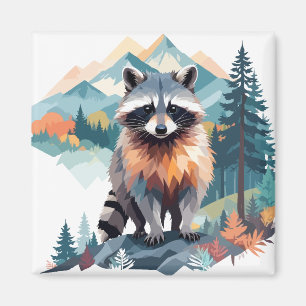 Raccoon Vector Art Animal in the Majestic Magnet