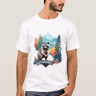 Raccoon Vector Art Animal in the Majestic T-Shirt