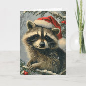 Raccoon Vintag personalisierte Weihnachten (Vorderseite)