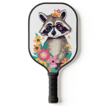 Raccoon w Glasses Personalisiert Pickleball Paddle