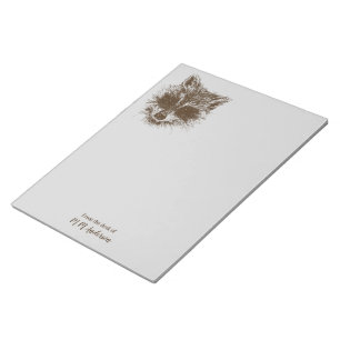 Raccoon-Waldkreatur, die Personalisiert Zeichne Notizblock