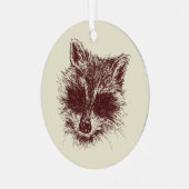 Raccoon-Waldkreatur, die Personalisiert Zeichne Ornament Aus Metall (Vorderseite links)