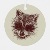 Raccoon-Waldkreatur, die Personalisiert Zeichne Ornament Aus Metall (Vorderseite)