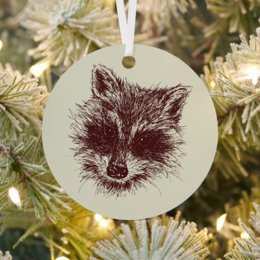 Raccoon-Waldkreatur, die Personalisiert Zeichne Ornament Aus Metall (InSitu)
