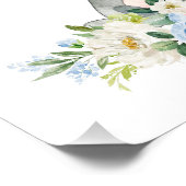 Raccoon, Waldtiere, Boho, Blaublumen Fotodruck (Ecke)