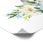 Raccoon, Waldtiere, Boho, Blaublumen Poster (Ecke)