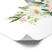 Raccoon, Waldtiere, Boho, rosa Blume Poster (Ecke)