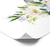 Raccoon, Waldtiere, Boho, violette Blumen Poster (Ecke)