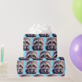 Raccoon Waldtiere Waldfreunde Geschenkpapier