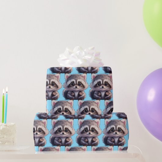 Raccoon Waldtiere Waldfreunde Geschenkpapier (Partygeschenke)