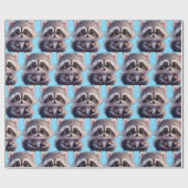 Raccoon Waldtiere Waldfreunde Geschenkpapier (Flach)