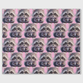 Raccoon Waldtiere Waldfreunde Geschenkpapier (Flach)