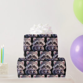 Raccoon Waldtiere Waldfreunde Geschenkpapier
