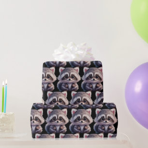 Raccoon Waldtiere Waldfreunde Geschenkpapier