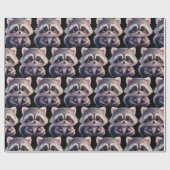 Raccoon Waldtiere Waldfreunde Geschenkpapier (Flach)