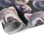 Raccoon Waldtiere Waldfreunde Geschenkpapier (Rolleneckpunkt)