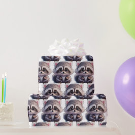 Raccoon Waldtiere Waldfreunde Geschenkpapier