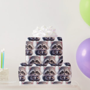 Raccoon Waldtiere Waldfreunde Geschenkpapier