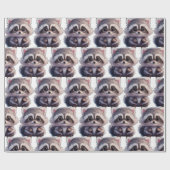 Raccoon Waldtiere Waldfreunde Geschenkpapier (Flach)