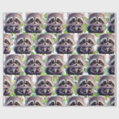 Raccoon Waldtiere Waldfreunde Geschenkpapier (Flach)