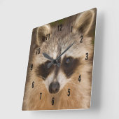 Raccoon Wall Clock Quadratische Wanduhr (Winkel)