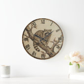 Raccoon Wall Clock - Rustic Cabin Decor Große Wanduhr (Zuhause)