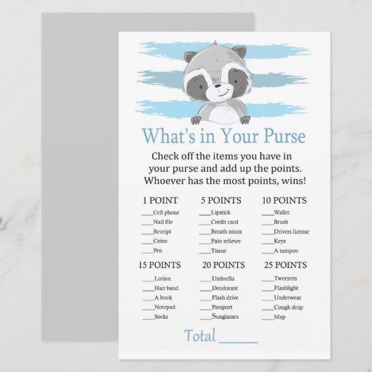 Raccoon Was ist in deinem Handyspiel? (Vorne/Hinten)