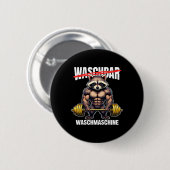 Raccoon Waschmaschine Bodybuilding Fitness Button (Vorne & Hinten)
