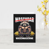 Raccoon Waschmaschine Bodybuilding Fitness Karte (Gelbe Blume)