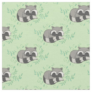Raccoon Watercolor Baby Room Decke Woodland Tier Stoff
