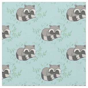 Raccoon Watercolor Baby Room Decke Woodland Tier Stoff
