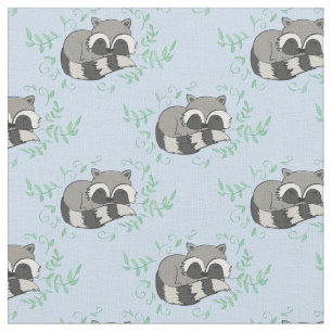 Raccoon Watercolor Baby Room Decke Woodland Tier Stoff