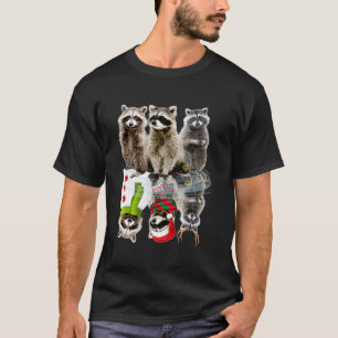 Raccoon Waterfall Reflektion Weihnachten Pajama T-Shirt