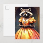Raccoon Wearing Evening Gown Postkarte (Vorne/Hinten)