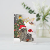Raccoon Weihnachten eine Zeit zum Spaß (Stehend Vorderseite)