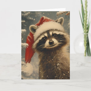 Raccoon Weihnachten Vintag personalisiert