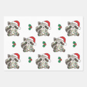 Raccoon Weihnachts Winter Tiere Urlaub Raccoons Geschenkpapier Set (Vorderseite 2)