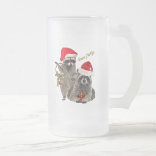 Raccoon Weihnachtsgeschenke Mattglas Bierglas