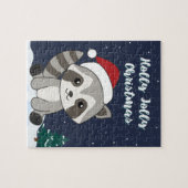 Raccoon Weihnachtsschnee Winter Raccoons Jigsaw Pu Puzzle (Horizontal)